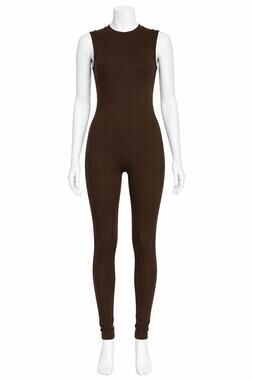 Naked Wardrobe Sculpt Brown Sleeveless Jumpsuit - Size XL